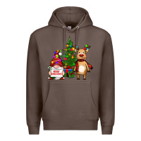 Coffee merry christmas gnomes, reindeer Premium Hoodie - RanaPortraitStore