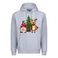Heather Grey merry christmas gnomes, reindeer Premium Hoodie - RanaPortraitStore