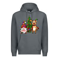 Rock merry christmas gnomes, reindeer Premium Hoodie - RanaPortraitStore