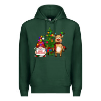 Sports Green merry christmas gnomes, reindeer Premium Hoodie - RanaPortraitStore