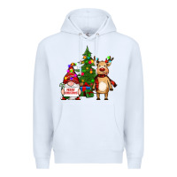 White merry christmas gnomes, reindeer Premium Hoodie - RanaPortraitStore