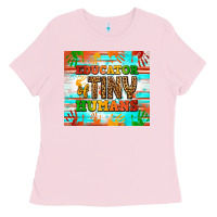 Bubblegum Pink educator of tiny humans Ladies Tee - NancyCooperArtShop