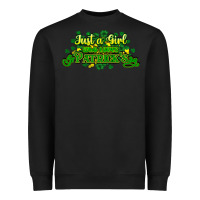 Black Just a girl who loves St. Patrick's Day Heavyweight Sweatshirt - HowdyJamesFarm