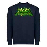 Navy Just a girl who loves St. Patrick's Day Heavyweight Sweatshirt - HowdyJamesFarm
