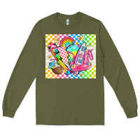 Army Green retro summer Long Sleeve Tee - TumblerDesignByShophia