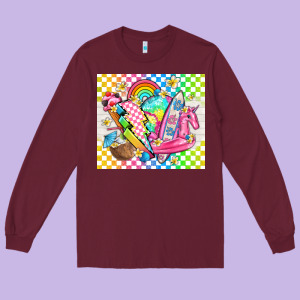 Retro Summer Long Sleeve Tee Designed By Tumblerdesignbyshophia