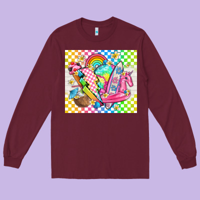 Retro Summer Long Sleeve Tee Designed By Tumblerdesignbyshophia
