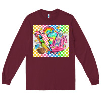 Burgundy retro summer Long Sleeve Tee - TumblerDesignByShophia