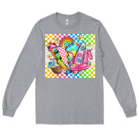 Heather Grey retro summer Long Sleeve Tee - TumblerDesignByShophia