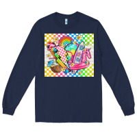Navy retro summer Long Sleeve Tee - TumblerDesignByShophia