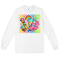 White retro summer Long Sleeve Tee - TumblerDesignByShophia