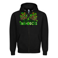 Black Shake Your Shamrocks Zipper Hoodie - FaDigitalArtStudio
