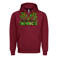 Burgundy Shake Your Shamrocks Zipper Hoodie - FaDigitalArtStudio