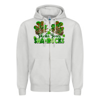 Dove Grey Shake Your Shamrocks Zipper Hoodie - FaDigitalArtStudio