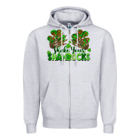 Heather Grey Shake Your Shamrocks Zipper Hoodie - FaDigitalArtStudio