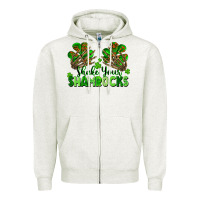 Oatmeal Heather Shake Your Shamrocks Zipper Hoodie - FaDigitalArtStudio