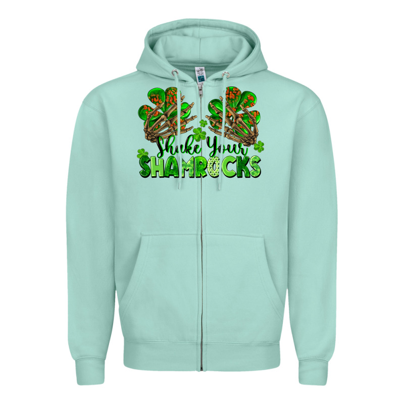 Shake Your Shamrocks Zipper Hoodie by FaDigitalArtStudio | Teevron