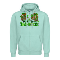Seafoam Shake Your Shamrocks Zipper Hoodie - FaDigitalArtStudio