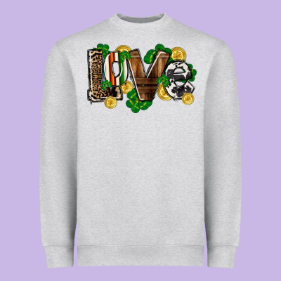 Western Love St. Patrick's Day Heavyweight Sweatshirt Designed By Cowgirlartshop