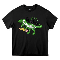 Black teacher saurus Heavy Core Tee - MaliasSmallBusiness