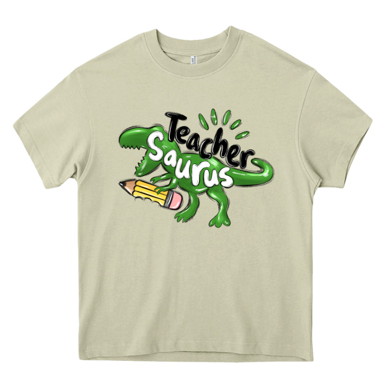Teacher Saurus Heavy Core Tee by MaliasSmallBusiness | Teevron