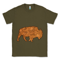 Army Green Western Vintage Bison Silhouette Classic Tee - Bettercallsaul