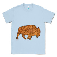 Dusty Blue Western Vintage Bison Silhouette Classic Tee - Bettercallsaul