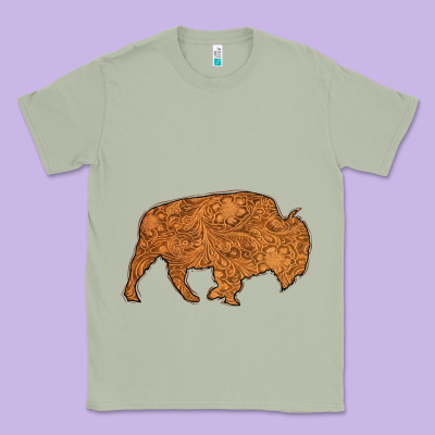 Western Vintage Bison Silhouette Classic Tee Designed By Bettercallsaul