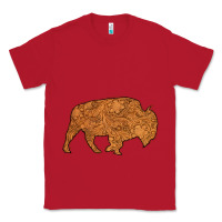 Red Western Vintage Bison Silhouette Classic Tee - Bettercallsaul