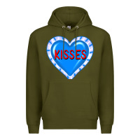 Army Green valentine's day hearts Premium Hoodie - FaDigitalArtStudio