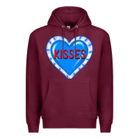 Burgundy valentine's day hearts Premium Hoodie - FaDigitalArtStudio
