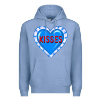 Colony Blue valentine's day hearts Premium Hoodie - FaDigitalArtStudio