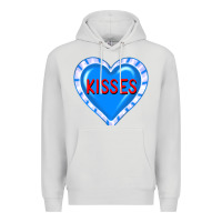 Dove Grey valentine's day hearts Premium Hoodie - FaDigitalArtStudio