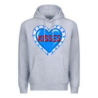 Heather Grey valentine's day hearts Premium Hoodie - FaDigitalArtStudio
