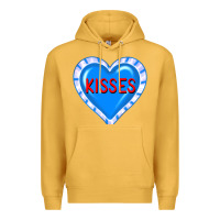 Mustard valentine's day hearts Premium Hoodie - FaDigitalArtStudio
