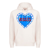 Pale Pink valentine's day hearts Premium Hoodie - FaDigitalArtStudio