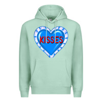 Seafoam valentine's day hearts Premium Hoodie - FaDigitalArtStudio