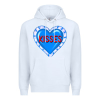 White valentine's day hearts Premium Hoodie - FaDigitalArtStudio