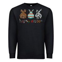 Black Happy Easter Premium Sweatshirt - CowhideDigitalArt