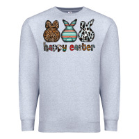 Heather Grey Happy Easter Premium Sweatshirt - CowhideDigitalArt
