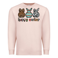 Pale Pink Happy Easter Premium Sweatshirt - CowhideDigitalArt