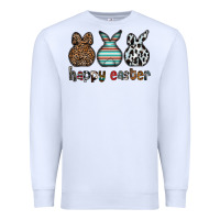 White Happy Easter Premium Sweatshirt - CowhideDigitalArt