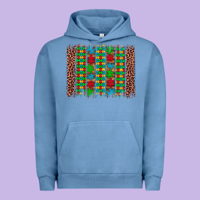 Autism Awareness Leopard Puzzle Brush Stroke Urban Hoodie Designed By Artiststas