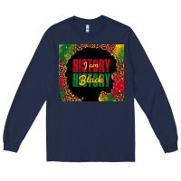 Navy i am black history Long Sleeve Tee - TumblerDesignByShophia