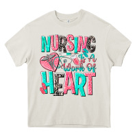 Cream nursing is a work of heart Heavy Core Tee - NancyCooperArtShop