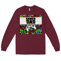 Burgundy gamer dad Long Sleeve Tee - TumblerDesignByShophia
