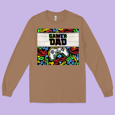 Gamer Dad Long Sleeve Tee Designed By Tumblerdesignbyshophia