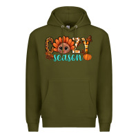 Army Green turkey cozy season thanksgiving bbs Premium Hoodie - BundleAndBundleShop