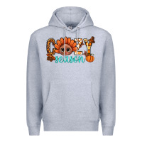 Heather Grey turkey cozy season thanksgiving bbs Premium Hoodie - BundleAndBundleShop