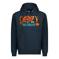 Navy turkey cozy season thanksgiving bbs Premium Hoodie - BundleAndBundleShop